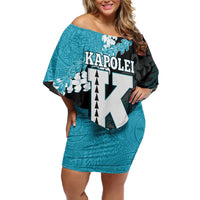 Personalized Kapolei Hawaii High School Family Matching Off Shoulder Short Dress and Hawaiian Shirt Puakenikeni Lei Hawaiian Pattern - Polynesian Pride
