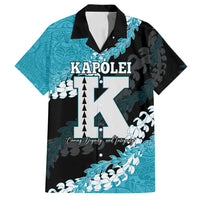 Personalized Kapolei Hawaii High School Family Matching Puletasi and Hawaiian Shirt Puakenikeni Lei Hawaiian Pattern LT14 Dad's Shirt - Short Sleeve Teal - Polynesian Pride