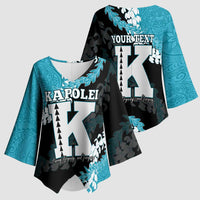 Personalized Kapolei Hawaii High School Kimono Sleeve Blouse Puakenikeni Lei Hawaiian Pattern - Polynesian Pride
