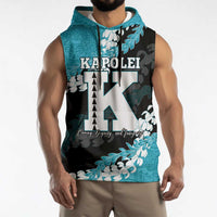 Personalized Kapolei Hawaii High School Sleeveless Hoodie Puakenikeni Lei Hawaiian Pattern - Polynesian Pride