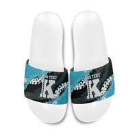 Personalized Kapolei Hawaii High School Slide Sandals Puakenikeni Lei Hawaiian Pattern - Polynesian Pride