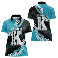 Personalized Kapolei Hawaii High School Women Polo Shirt Puakenikeni Lei Hawaiian Pattern LT14 - Polynesian Pride