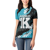Personalized Kapolei Hawaii High School Women Polo Shirt Puakenikeni Lei Hawaiian Pattern LT14 - Polynesian Pride