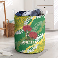 Personalized Leilehua Hawaii High School Laundry Basket Puakenikeni Lei Hawaiian Pattern - Polynesian Pride