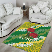 Personalized Leilehua Hawaii High School Area Rug Puakenikeni Lei Hawaiian Pattern - Polynesian Pride