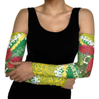 Personalized Leilehua Hawaii High School Arm Sleeves Puakenikeni Lei Hawaiian Pattern - Polynesian Pride