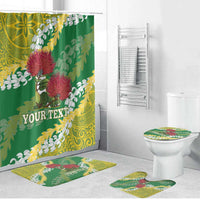 Personalized Leilehua Hawaii High School Bathroom Set Puakenikeni Lei Hawaiian Pattern - Polynesian Pride