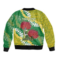 Personalized Leilehua Hawaii High School Bomber Jacket Puakenikeni Lei Hawaiian Pattern LT14 - Polynesian Pride