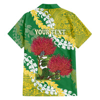 Personalized Leilehua Hawaii High School Family Matching Off Shoulder Short Dress and Hawaiian Shirt Puakenikeni Lei Hawaiian Pattern LT14 - Polynesian Pride