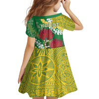 Personalized Leilehua Hawaii High School Family Matching Short Sleeve Bodycon Dress and Hawaiian Shirt Puakenikeni Lei Hawaiian Pattern - Polynesian Pride