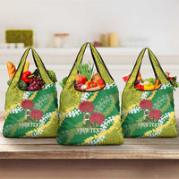 Personalized Leilehua Hawaii High School Grocery Bag Puakenikeni Lei Hawaiian Pattern - Polynesian Pride