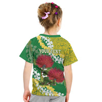 Personalized Leilehua Hawaii High School Kid T Shirt Puakenikeni Lei Hawaiian Pattern LT14 - Polynesian Pride
