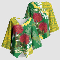 Personalized Leilehua Hawaii High School Kimono Sleeve Blouse Puakenikeni Lei Hawaiian Pattern - Polynesian Pride