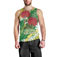 Personalized Leilehua Hawaii High School Men Tank Top Puakenikeni Lei Hawaiian Pattern - Polynesian Pride