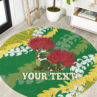 Personalized Leilehua Hawaii High School Round Carpet Puakenikeni Lei Hawaiian Pattern - Polynesian Pride