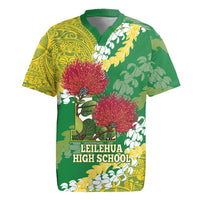 Personalized Leilehua Hawaii High School Rugby Jersey Puakenikeni Lei Hawaiian Pattern LT14 Green - Polynesian Pride