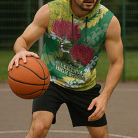 Personalized Leilehua Hawaii High School Sleeveless Hoodie Puakenikeni Lei Hawaiian Pattern - Polynesian Pride