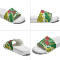 Personalized Leilehua Hawaii High School Slide Sandals Puakenikeni Lei Hawaiian Pattern - Polynesian Pride