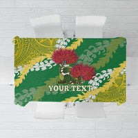 Personalized Leilehua Hawaii High School Tablecloth Puakenikeni Lei Hawaiian Pattern LT14 Green - Polynesian Pride