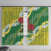Personalized Leilehua Hawaii High School Window Curtain Puakenikeni Lei Hawaiian Pattern - Polynesian Pride