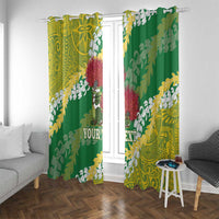 Personalized Leilehua Hawaii High School Window Curtain Puakenikeni Lei Hawaiian Pattern - Polynesian Pride