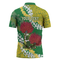Personalized Leilehua Hawaii High School Zipper Polo Shirt Puakenikeni Lei Hawaiian Pattern LT14 - Polynesian Pride