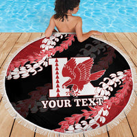 Personalized Kalani Hawaii High School Beach Blanket Puakenikeni Lei Hawaiian Pattern - Polynesian Pride
