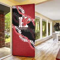 Personalized Kalani Hawaii High School Door Cover Puakenikeni Lei Hawaiian Pattern - Polynesian Pride