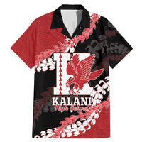 Personalized Kalani Hawaii High School Family Matching Mermaid Dress and Hawaiian Shirt Puakenikeni Lei Hawaiian Pattern LT14 Dad's Shirt - Short Sleeve Red - Polynesian Pride