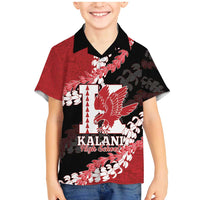 Personalized Kalani Hawaii High School Family Matching Mermaid Dress and Hawaiian Shirt Puakenikeni Lei Hawaiian Pattern LT14 Son's Shirt Red - Polynesian Pride