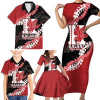 Personalized Kalani Hawaii High School Family Matching Short Sleeve Bodycon Dress and Hawaiian Shirt Puakenikeni Lei Hawaiian Pattern - Polynesian Pride