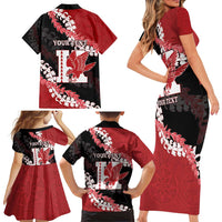 Personalized Kalani Hawaii High School Family Matching Short Sleeve Bodycon Dress and Hawaiian Shirt Puakenikeni Lei Hawaiian Pattern LT14 - Polynesian Pride