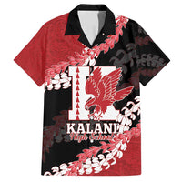 Personalized Kalani Hawaii High School Family Matching Tank Maxi Dress and Hawaiian Shirt Puakenikeni Lei Hawaiian Pattern LT14 Dad's Shirt - Short Sleeve Red - Polynesian Pride