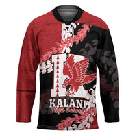Personalized Kalani Hawaii High School Hockey Jersey Puakenikeni Lei Hawaiian Pattern LT14 Unisex Red - Polynesian Pride