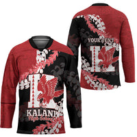 Personalized Kalani Hawaii High School Hockey Jersey Puakenikeni Lei Hawaiian Pattern LT14 - Polynesian Pride