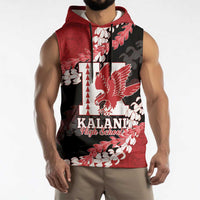 Personalized Kalani Hawaii High School Sleeveless Hoodie Puakenikeni Lei Hawaiian Pattern - Polynesian Pride