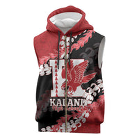 Personalized Kalani Hawaii High School Sleeveless Zip Hoodie Puakenikeni Lei Hawaiian Pattern LT14 Red - Polynesian Pride
