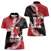 Personalized Kalani Hawaii High School Women Polo Shirt Puakenikeni Lei Hawaiian Pattern LT14 - Polynesian Pride