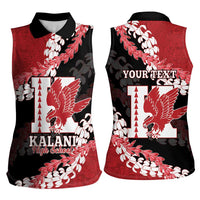 Personalized Kalani Hawaii High School Women Sleeveless Polo Shirt Puakenikeni Lei Hawaiian Pattern - Polynesian Pride