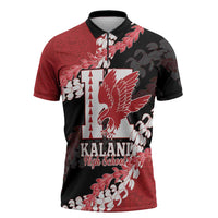 Personalized Kalani Hawaii High School Zipper Polo Shirt Puakenikeni Lei Hawaiian Pattern LT14 Red - Polynesian Pride