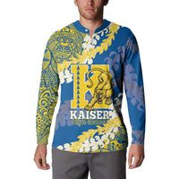 Personalized Kaiser Hawaii High School Button Sweatshirt Puakenikeni Lei Hawaiian Pattern - Polynesian Pride