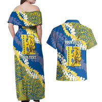 Personalized Kaiser Hawaii High School Couples Matching Off Shoulder Maxi Dress and Hawaiian Shirt Puakenikeni Lei Hawaiian Pattern LT14 - Polynesian Pride