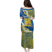 Personalized Kaiser Hawaii High School Family Matching Puletasi and Hawaiian Shirt Puakenikeni Lei Hawaiian Pattern - Polynesian Pride