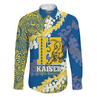 Personalized Kaiser Hawaii High School Family Matching Short Sleeve Bodycon Dress and Hawaiian Shirt Puakenikeni Lei Hawaiian Pattern LT14 Dad's Shirt - Long Sleeve Blue - Polynesian Pride