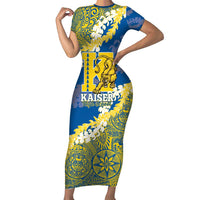 Personalized Kaiser Hawaii High School Family Matching Short Sleeve Bodycon Dress and Hawaiian Shirt Puakenikeni Lei Hawaiian Pattern - Polynesian Pride