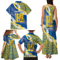 Personalized Kaiser Hawaii High School Family Matching Tank Maxi Dress and Hawaiian Shirt Puakenikeni Lei Hawaiian Pattern LT14 - Polynesian Pride