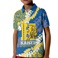 Personalized Kaiser Hawaii High School Kid Polo Shirt Puakenikeni Lei Hawaiian Pattern - Polynesian Pride