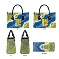 Kaiser Hawaii High School Leather Bag Puakenikeni Lei Hawaiian Pattern - Polynesian Pride