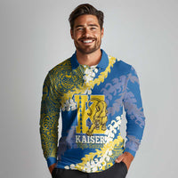 Personalized Kaiser Hawaii High School Long Sleeve Polo Shirt Puakenikeni Lei Hawaiian Pattern - Polynesian Pride