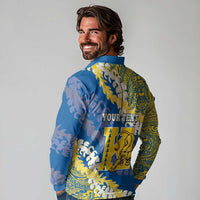 Personalized Kaiser Hawaii High School Long Sleeve Polo Shirt Puakenikeni Lei Hawaiian Pattern - Polynesian Pride